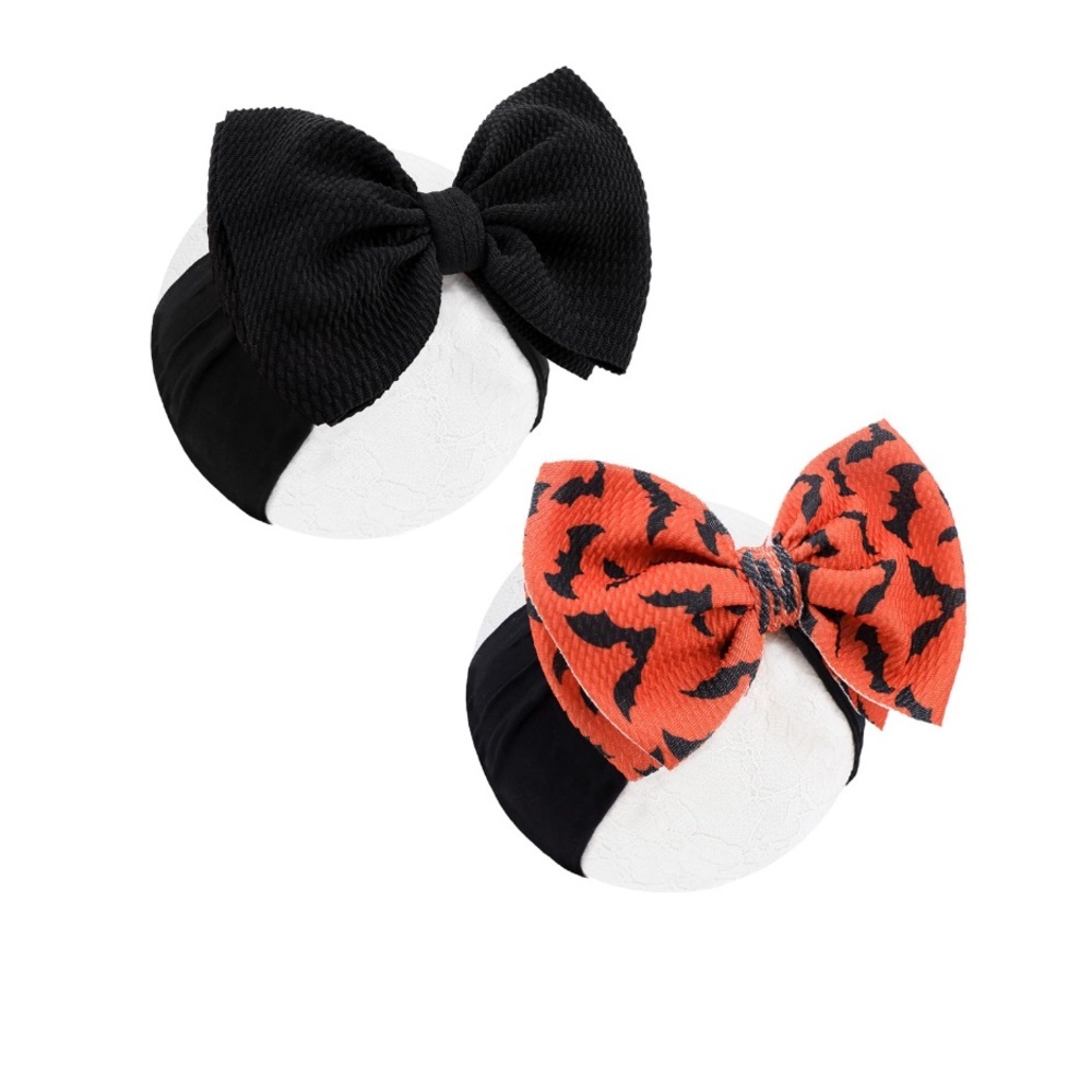 Black and Red Double-Loop Hair Bows